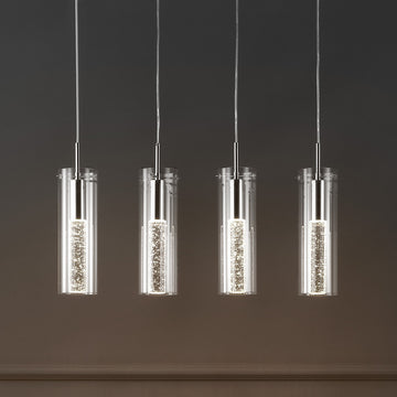 Mium Modern Style Iron/Crystal/Glass Integrated LED Linear Pendant - JONATHAN Y
